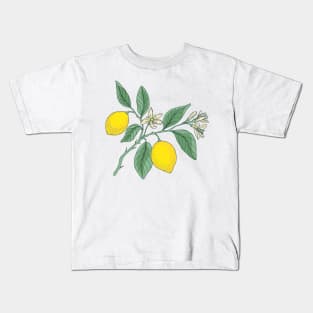 Lemon botanical print Kids T-Shirt